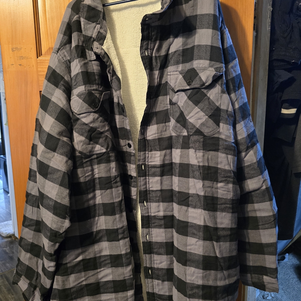 KingSize Black and Gray Plaid Men's Jacket 7xl Tall